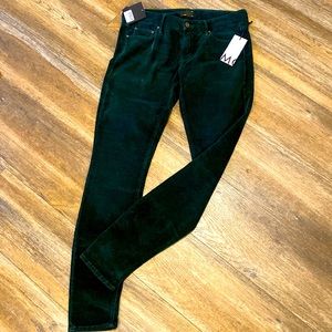 Mother green stretch corduroy pant